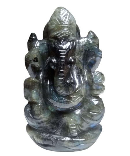 Crystal Ganesha Idol for Home D?cor Peace and Serenity Happy Man for Good Luck, Wealth, Prosperity at Home,Office Ganesha Idol For Gift Item (Labradorite)