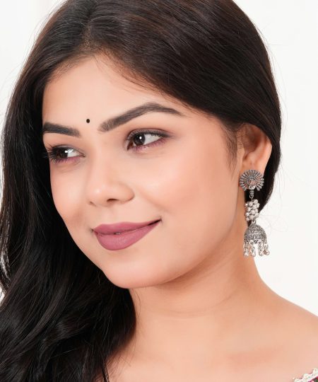 Women's Indian Bollywood Stylish AZ838-OXidised Earrings Traditional Ethnic Jhumka/Jhumki Earrings for Women Unique Design -AZ838-OX-ER7