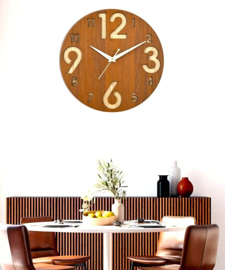 Wooden Silent Non-Ticking Wall Clock for Home Stylish Latest Designer Wall Clock for Home Living Room Bedroom Office Hall