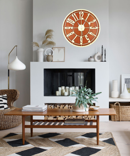 Wooden Silent Non-Ticking Wall Clock for Home Stylish Latest Designer Wall Clock for Home Living Room Bedroom Office Hall