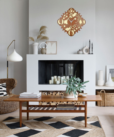 Wooden Silent Non-Ticking Wall Clock for Home Stylish Latest Designer Wall Clock for Home Living Room Bedroom Office Hall