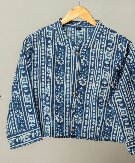 Handmade Block Print Cotton for Women ? Ethnic Floral Printed Top with Long Sleeves