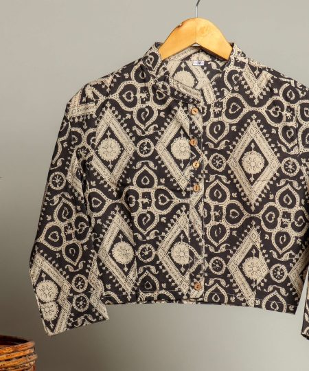 Handmade Block Print Cotton for Women ? Ethnic Floral Printed Top with Long Sleeves