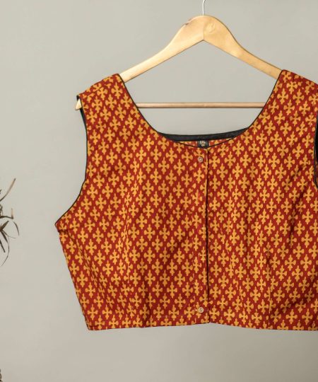Handmade Block Print Cotton for Women ? Ethnic Floral Printed Top with Long Sleeves